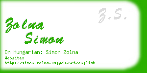 zolna simon business card